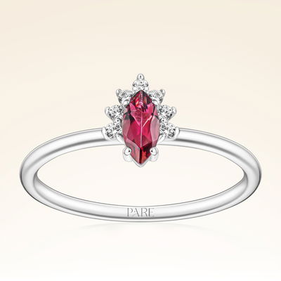 0,28 Karat Pırlantalı Rhodolite Yüzük - PR01209-8 - Pare Pırlanta