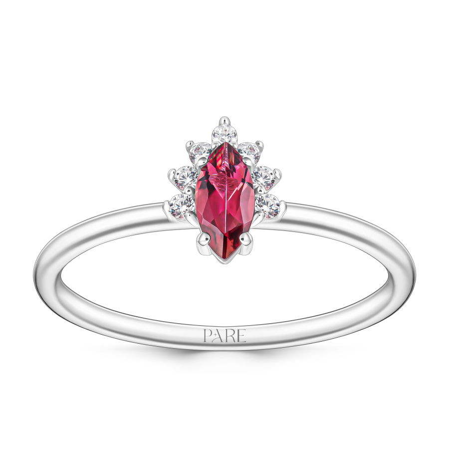 0,28 Karat Pırlantalı Rhodolite Yüzük - PR01209 - 1