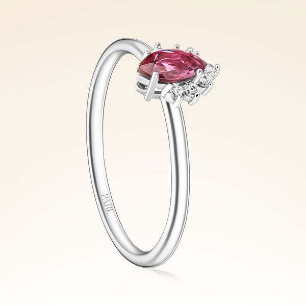 0,28 Karat Pırlantalı Rhodolite Yüzük - Pare Pırlanta