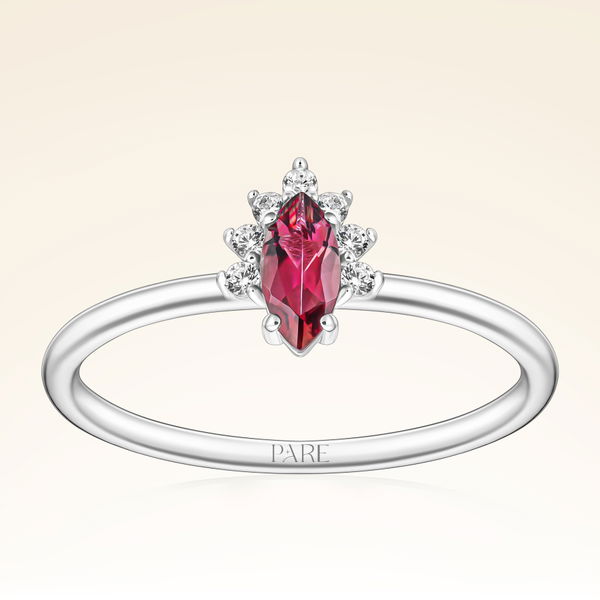0,28 Karat Pırlantalı Rhodolite Yüzük - Pare Pırlanta