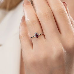 0,28 Karat Pırlantalı Rhodolite Yüzük - PR01209-8 - 4