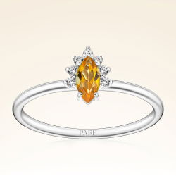 0,26 Karat Pırlantalı Sitrin Yüzük - PR01205-8 - 1
