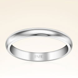 Platin İnce Bombeli 3mm Kadın Alyans - 1