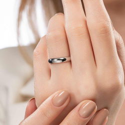 Platin Kalın Bombeli 4mm Kadın Alyans - 2