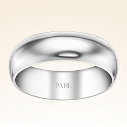 Platin Kalın Bombeli 6mm Kadın Alyans - PRA0049 - 1