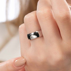 Platin Kalın Bombeli 7mm Kadın Alyans - 3