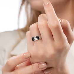 Platin Kalın Bombeli 7mm Kadın Alyans - 2