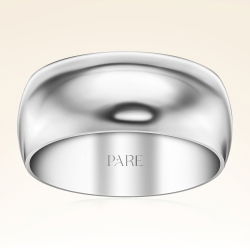 Platin Kalın Bombeli 8mm Kadın Alyans - 1