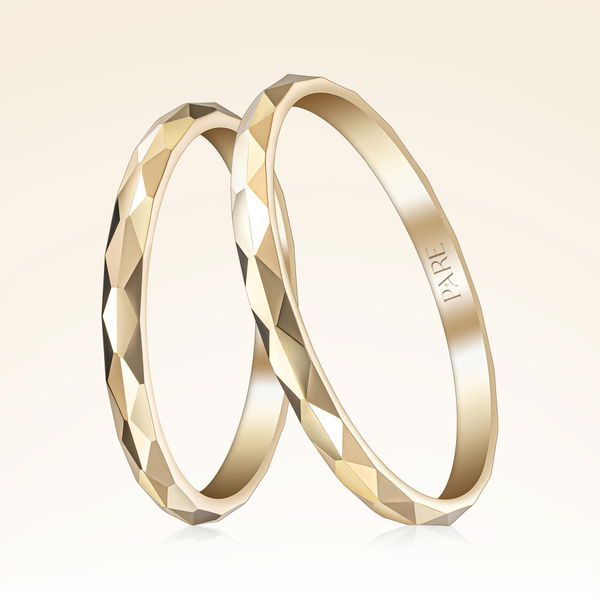 Prizma Çift Alyans - Pare Pırlanta