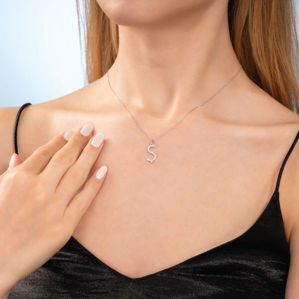 Ş Harf Pırlanta Kolye - Pare Pırlanta