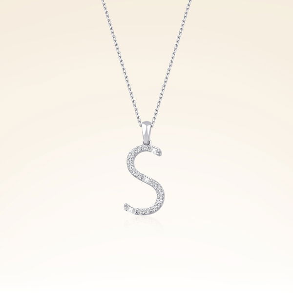 S Harf Pırlantalı Kolye - Pare Pırlanta