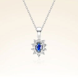 1,25 Karat Safir Pırlanta Kolye - 1