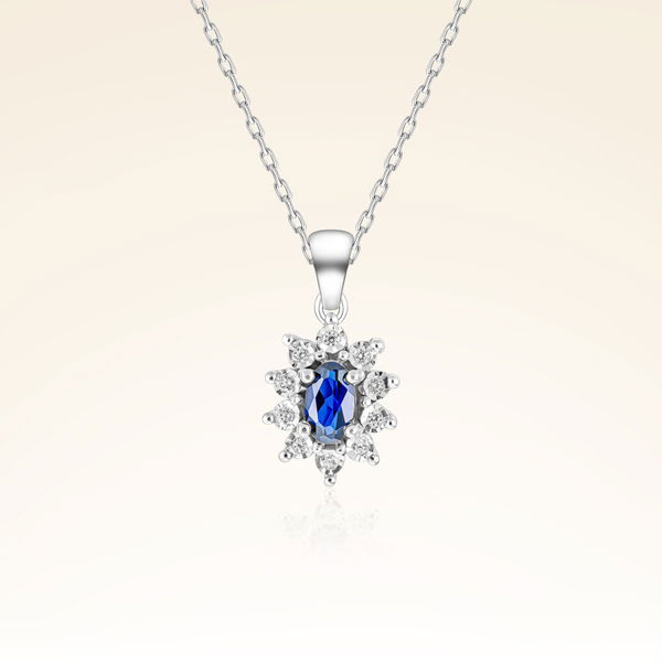 1,25 Karat Safir Pırlanta Kolye - Pare Pırlanta