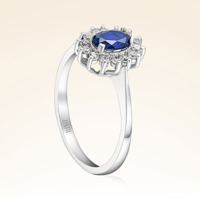 0,80 Karat Safir Pırlanta Yüzük - Pare Pırlanta