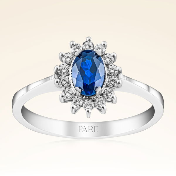 0,80 Karat Safir Pırlanta Yüzük - Pare Pırlanta