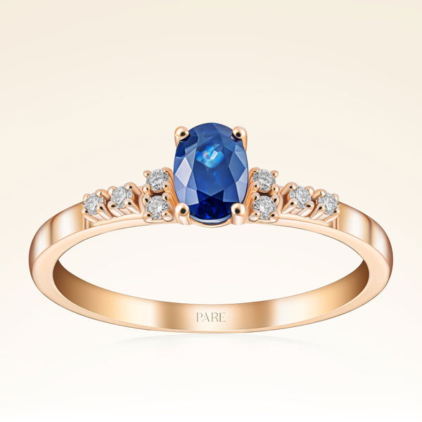 0,65 Karat Safir Pırlanta Yüzük - Pare Pırlanta