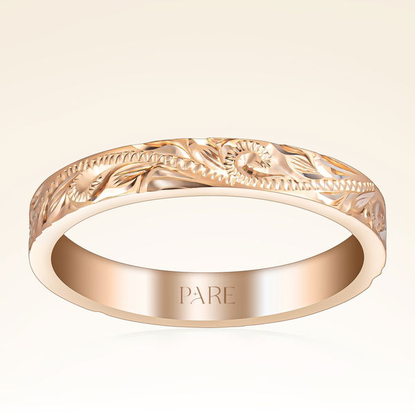 Sarmaşık İşlemeli Kadın Alyans - Pare Pırlanta