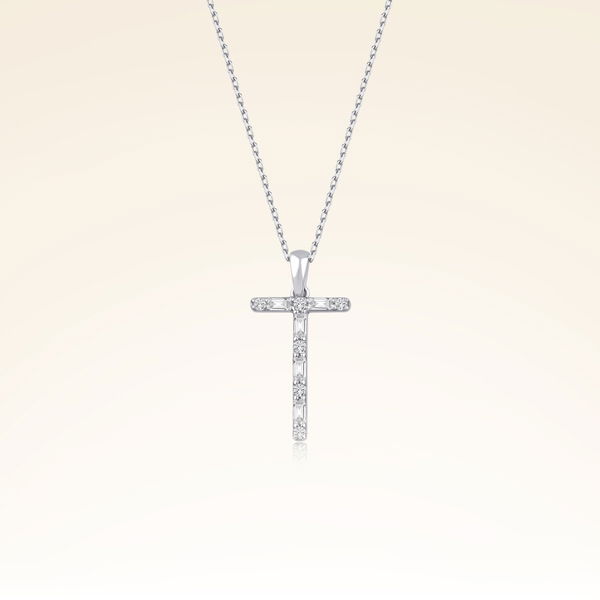 T Harf Pırlantalı Kolye - Pare Pırlanta