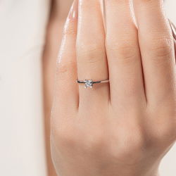 0,20 Karat Tektaş Kalp Pırlanta Yüzük - 5