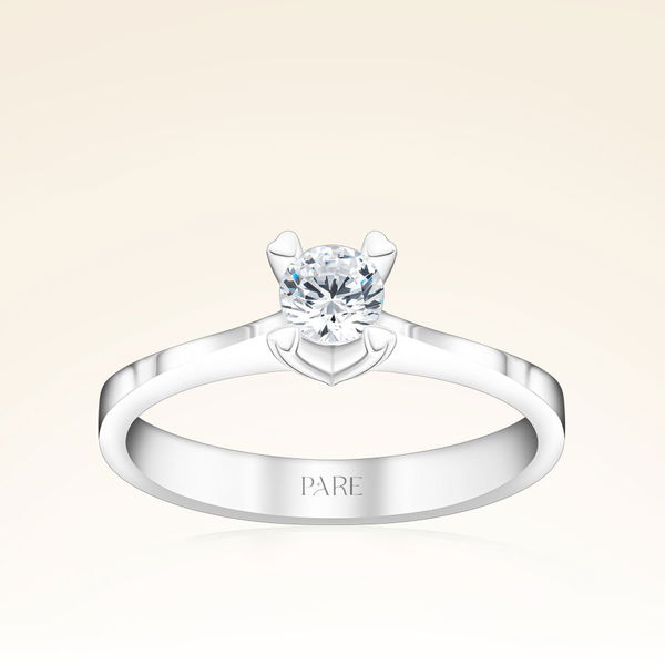 D Renk 0,30 Karat HRD Sertifikalı Tektaş Kalp Pırlanta Yüzük - Pare Pırlanta