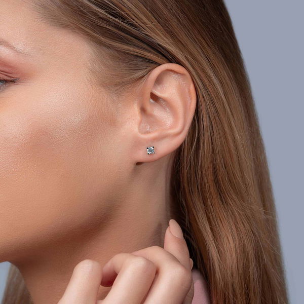 0,60 Karat Tektaş Pırlanta Küpe - Pare Pırlanta