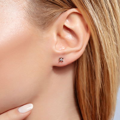 0,07 Karat Tektaş Pırlanta Küpe - Pare Pırlanta