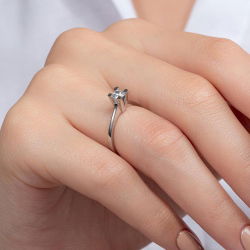 D Renk 0,30 Karat HRD Sertifikalı Tektaş Pırlanta Yüzük - 7