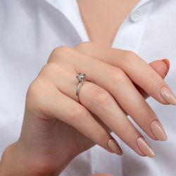 D Renk 0,30 Karat HRD Sertifikalı Tektaş Pırlanta Yüzük - 6