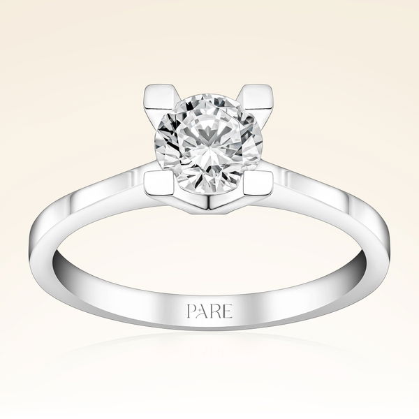 F Renk 0,70 Karat HRD Sertifikalı Tektaş Pırlanta Yüzük - Pare Pırlanta