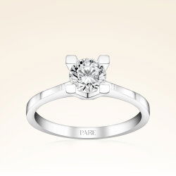 F Renk 0,70 Karat HRD Sertifikalı Tektaş Pırlanta Yüzük - 1