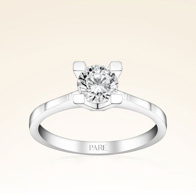 F Renk 0,70 Karat HRD Sertifikalı Tektaş Pırlanta Yüzük - Pare Pırlanta