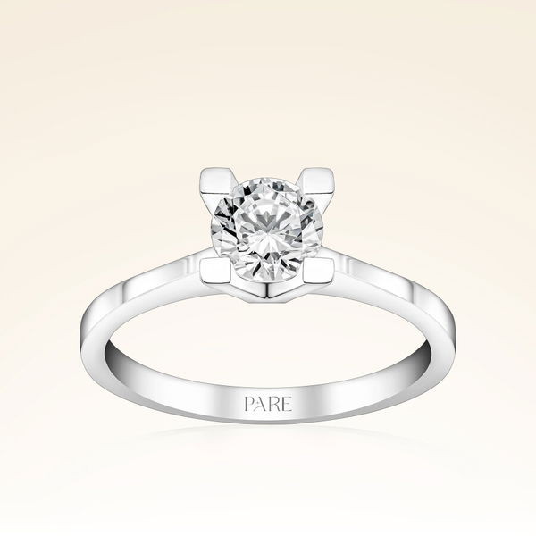 F Renk 0,70 Karat HRD Sertifikalı Tektaş Pırlanta Yüzük - Pare Pırlanta