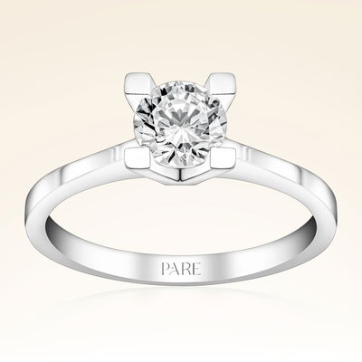 F Renk 0,70 Karat HRD Sertifikalı Tektaş Pırlanta Yüzük - Pare Pırlanta