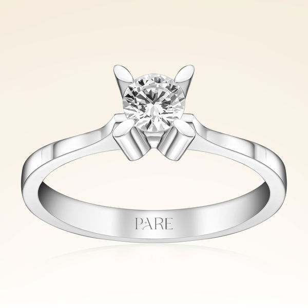 D Renk 0,40 Karat HRD Sertifikalı Tektaş Pırlanta Yüzük - Pare Pırlanta