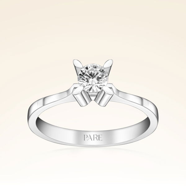 D Renk 0,40 Karat HRD Sertifikalı Tektaş Pırlanta Yüzük - Pare Pırlanta