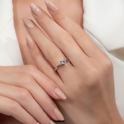 G Renk 0,40 Karat HRD Sertifikalı Tektaş Pırlanta Yüzük - 5