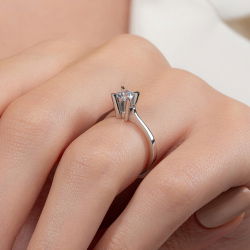 G Renk 0,40 Karat HRD Sertifikalı Tektaş Pırlanta Yüzük - 7