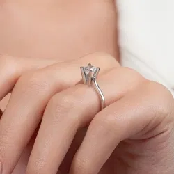 E Renk 0,70 Karat HRD Sertifikalı Tektaş Pırlanta Yüzük - 7