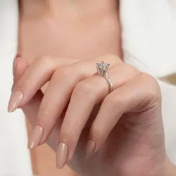 E Renk 0,70 Karat HRD Sertifikalı Tektaş Pırlanta Yüzük - 6