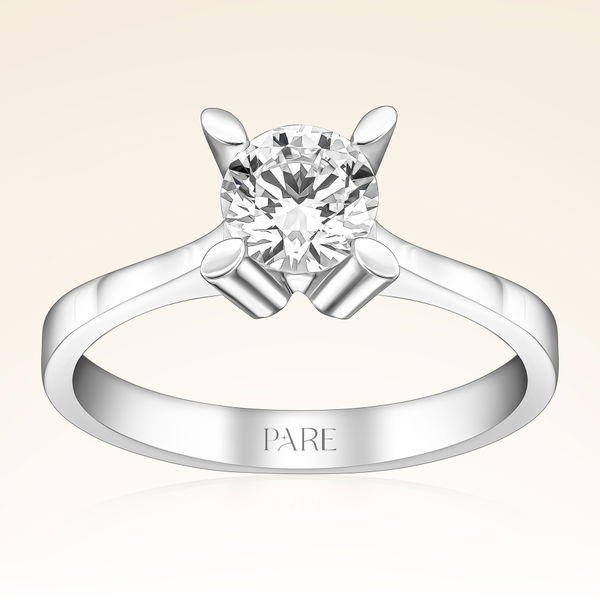 F Renk 0,70 Karat HRD Sertifikalı Tektaş Pırlanta Yüzük - Pare Pırlanta