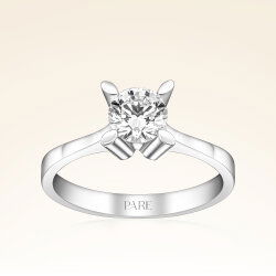 F Renk 0,70 Karat HRD Sertifikalı Tektaş Pırlanta Yüzük - 1