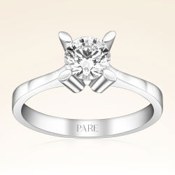 F Renk 0,70 Karat HRD Sertifikalı Tektaş Pırlanta Yüzük - 1