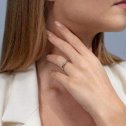 D Renk 0,30 Karat HRD Sertifikalı Tektaş Pırlanta Yüzük - 4