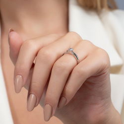 D Renk 0,30 Karat HRD Sertifikalı Tektaş Pırlanta Yüzük - 6