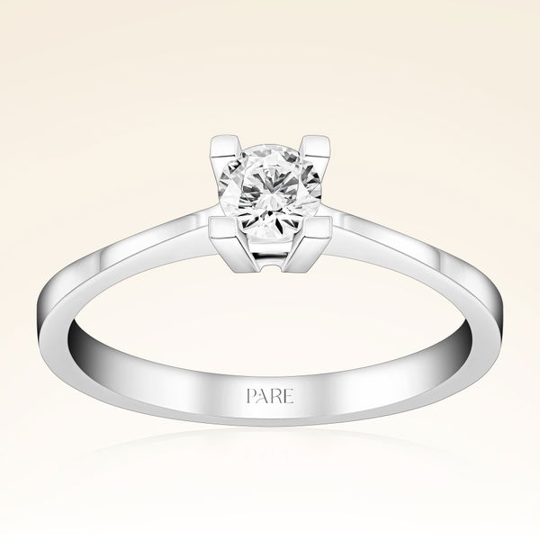 D Renk 0,30 Karat HRD Sertifikalı Tektaş Pırlanta Yüzük - Pare Pırlanta