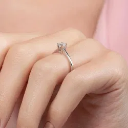 D Renk 0,30 Karat HRD Sertifikalı Tektaş Pırlanta Yüzük - 7