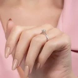 D Renk 0,30 Karat HRD Sertifikalı Tektaş Pırlanta Yüzük - 6