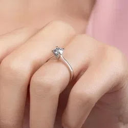 E Renk 0,70 Karat HRD Sertifikalı Tektaş Pırlanta Yüzük - 7
