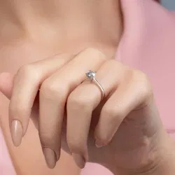 E Renk 0,70 Karat HRD Sertifikalı Tektaş Pırlanta Yüzük - 6