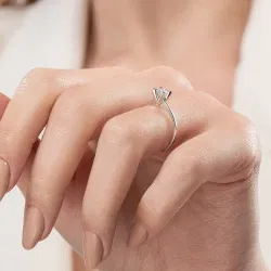 D Renk 0,30 Karat HRD Sertifikalı Tektaş Pırlanta Yüzük - PR01152-H37 - 6